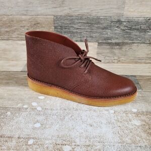 Clarks Desert Coal Mens Chukka Boots Sz 10.5 M Tan Scooth Grain Tumbled Leather